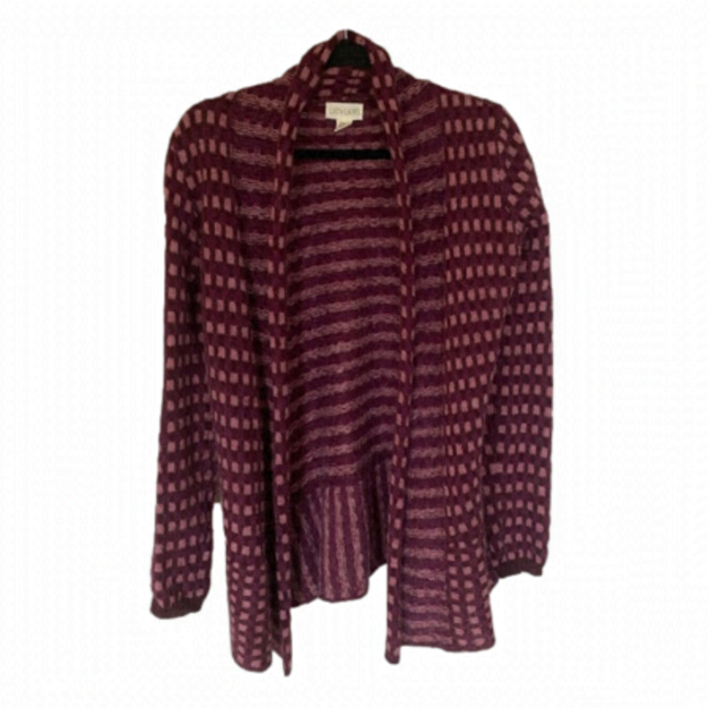 LUCY & Laurel Alpaca Blend Purple Cardigan